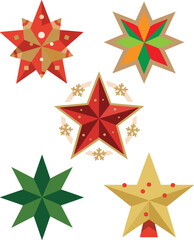Obraz premium Festive christmas star illustration with red green and blue accents