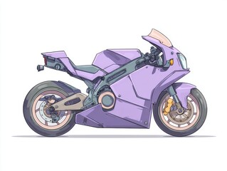 Obraz premium Lavender Pixel Art Sportbike Illustration
