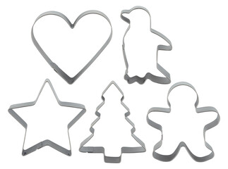 Flat steel frame in the shape of a Christmas tree Heart Penguin Star Human