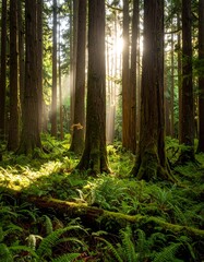 Forest sunlight view