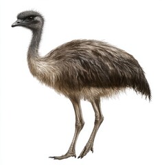 Emu Standing Against White Background