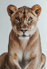 Majestic Lioness Portrait Studio Setting