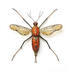 Detailed Insect Sculpture on White Background
