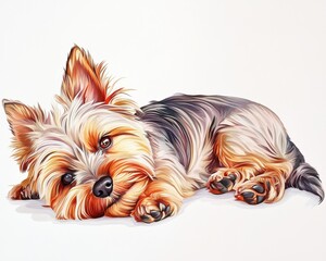 Adorable Yorkshire Terrier Vector Illustration