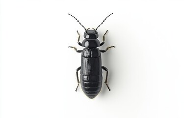 Black Beetle on White Background