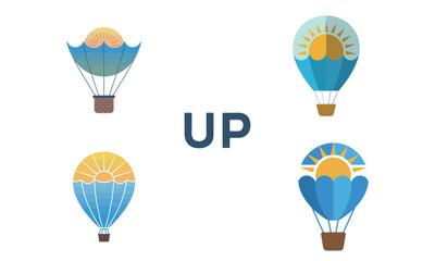 Hot air balloon sky travel adventure vector illustration
