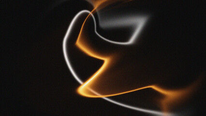 Abstract light painting with flowing orange and white lines on a dark background