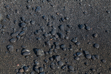 Black Sand Beach, Waiʻānapanapa State Park.  Hana, Maui, Hawaii. Hana Volcanics / Lava flow.  Haleakalā / East Maui Volcano, is a shield volcano. Basalt