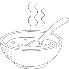 vector illustration of a bowl of soup