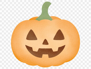 Jack o lantern cute spooky pumpkin cartoon Halloween illustration Vector.