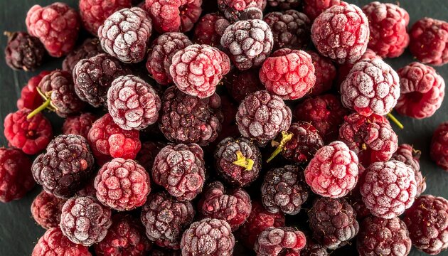 Frosted raspberry pile
