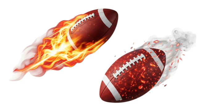High-Energy Football Collection isolated on transparent background