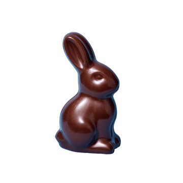 Chocolate bunny isolated on transparent background, a sweet easter treat for kids