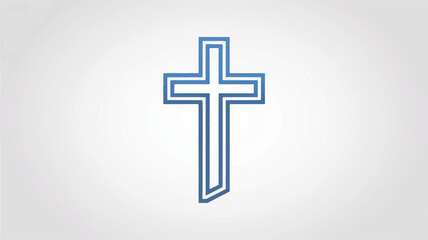 Obraz premium A minimalist Christian cross design rendered in a modern, geometric style 