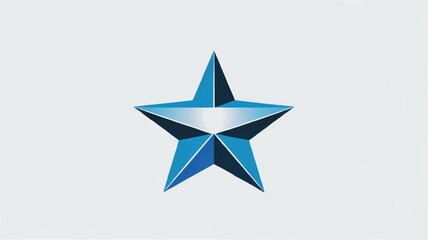 Obraz premium A minimalist geometric logo design of a star created from overlapping triangular shapes in a single shade of blue. 