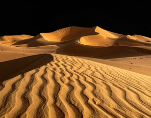 Desert dunes with wavy sand textures