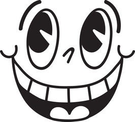 funny comic eyes and mouth doodle vector