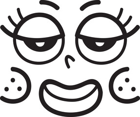 funny comic eyes and mouth doodle vector