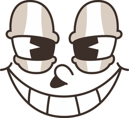 funny comic eyes and mouth doodle vector