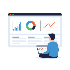 Business Analytics Chart flat style illustration