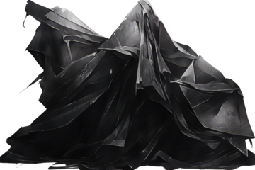 Abstract Geometric Shape in Grayscale Tones with Transparent Background