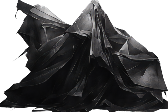 Abstract Geometric Shape in Grayscale Tones with Transparent Background - Powered by Adobe