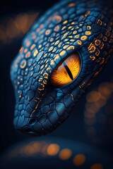 Fototapeta premium Close-up of a Colorful Snake with Striking Eyes