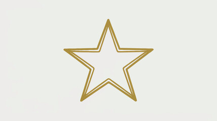 Obraz premium A simple, minimalist illustration of a five-pointed star in metallic gold color against a pure white background. 
