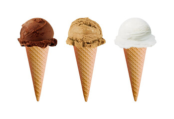 Set of unique summer ice cream desserts