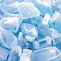 Blue ice crystals piled up close