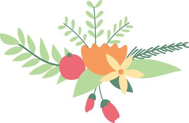Colorful floral bouquet vector