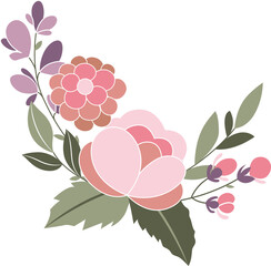 Colorful floral bouquet vector