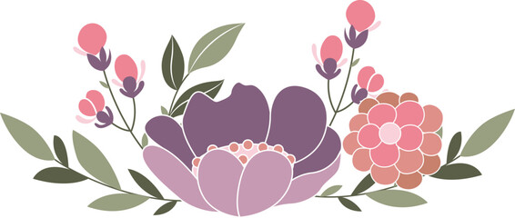 Colorful floral bouquet vector