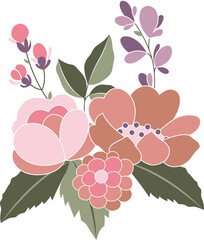 Colorful floral bouquet vector