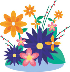 Colorful floral bouquet vector