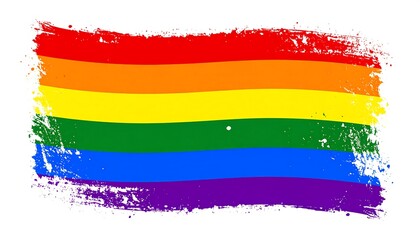 Obraz premium Pride flag with paintbrush texture