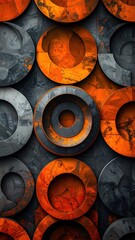 Rings of gray and orange pattern