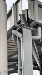 detail of a modern building. Rain gutter details.