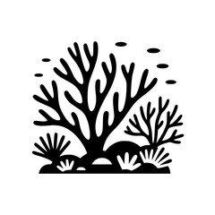 Vector art of stylized coral reef illustration