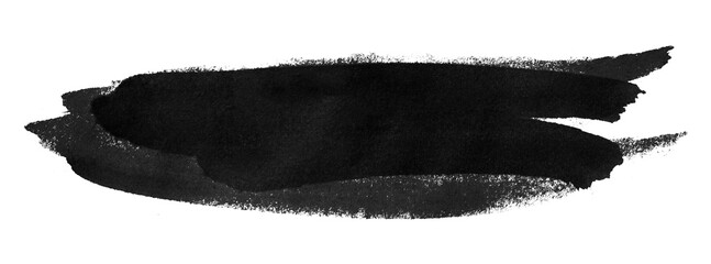 black watercolor background. Artistic hand paint. Isolated on transparent background.