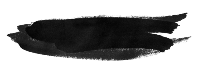 black watercolor background. Artistic hand paint. Isolated on transparent background.