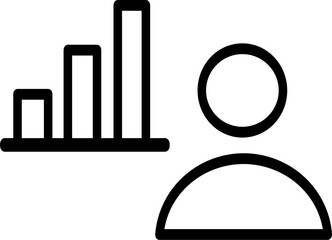 User and chart icon,  Vector graphics and not Artificial Intelligence, logo illustration. Replaceable vector design.