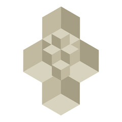 Abstract Geometric Isometric Cube Design