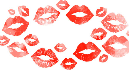 red lips on white background