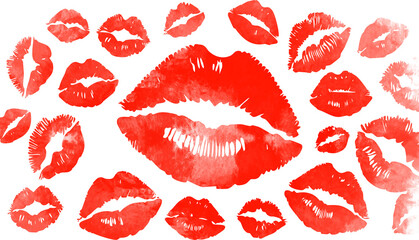 red lips on white background