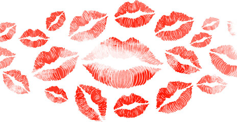 red lips on white background