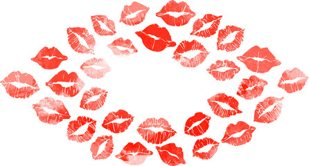 red lips on white background