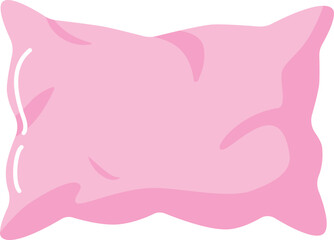 Plush Pink Pillow Cozy Sleep Comfort Relaxation Bedroom Bedding Vector Illustration