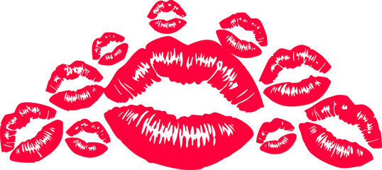 red lips on white background