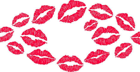 red lips on white background